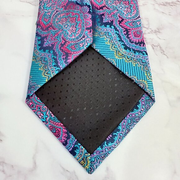 Stacy Adams Men's Neck Tie 100% Microfiber Neckwear 3.5" Wide Vibrant Pattern - Picture 6 of 12